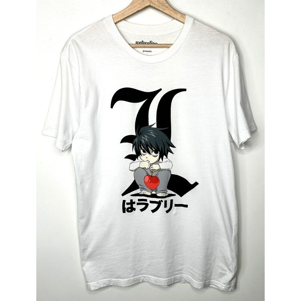 WeLoveFine Adult T Shirt Anime Death Note Shonen Jump Graphic Tee White Large
